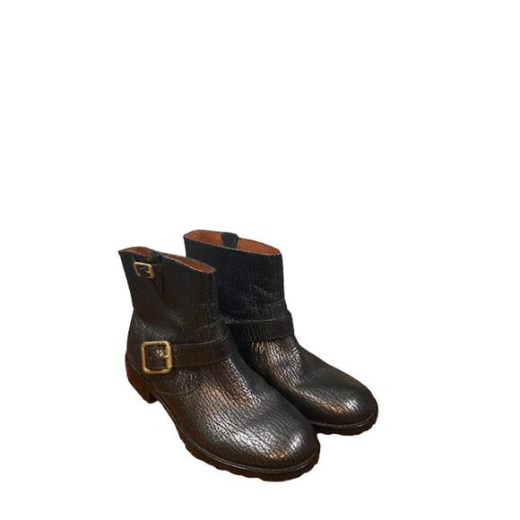 Marc by Marc Jacob Metallic Black Ankle Rain Boots Women Sz 35.5 - Picture 1 of 11
